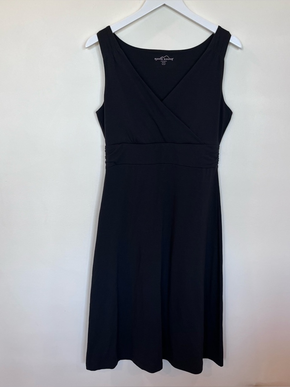 Eddie Bauer Travex Aster Crossover Dress Black Sleeveless Medium Travel comfort